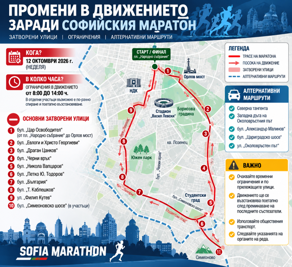 Инфографика_ Промени в движението за Софийския маратон